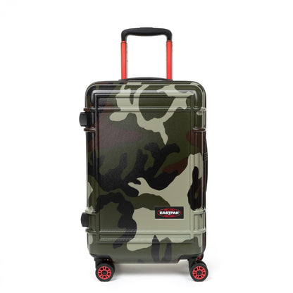 EASTPAK Resist'R Zip S – 34L Hardshell Suitcase with Dual Compartments, TSA Lock, Silent 360° Spinner Wheels & Water-Resistant Design, Camo