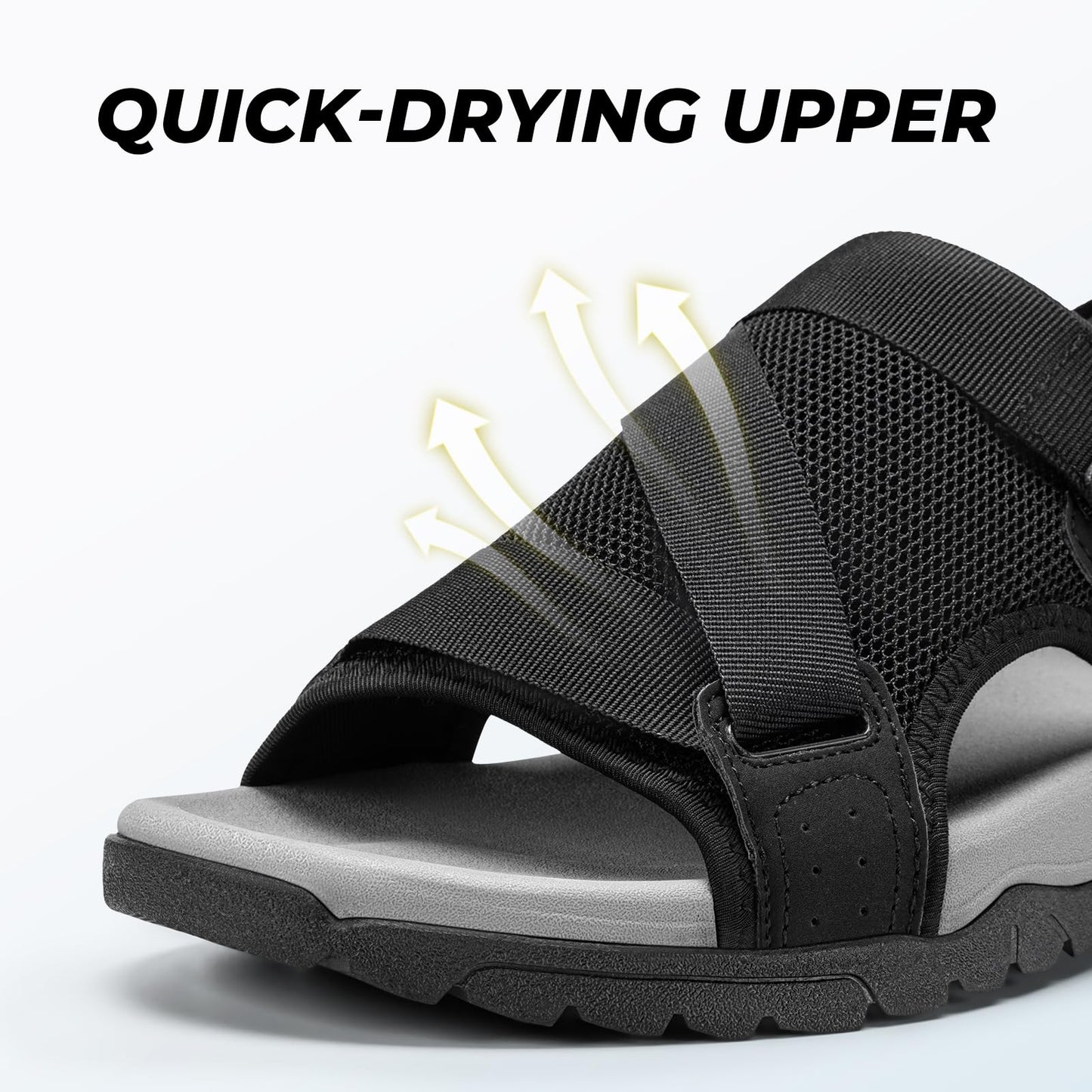 FitVille Diabetic Sandals for Men Wide Orthopedic Athletic Sandals with Arch Support Lightweight Breathable Outdoor Sandals for Beach Travel