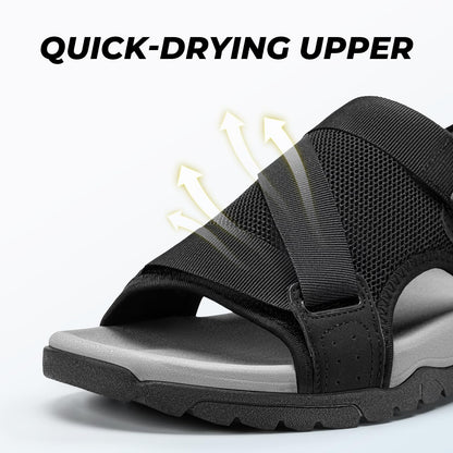 FitVille Diabetic Sandals for Men Wide Orthopedic Athletic Sandals with Arch Support Lightweight Breathable Outdoor Sandals for Beach Travel