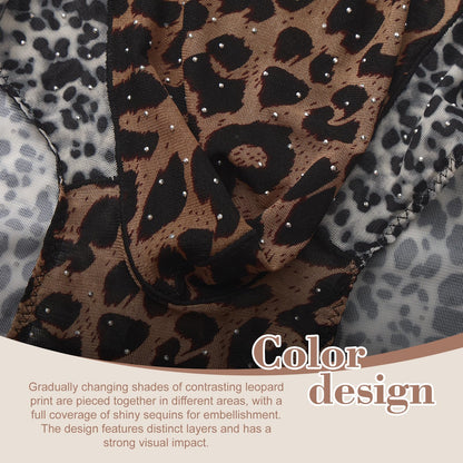 BSZN Men's Boxer Briefs, Brown Gray Leopard Print