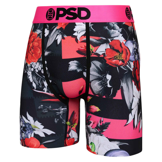 PSD Underwear Men's Floral High Boxer Brief 3 Pack, Multi, L