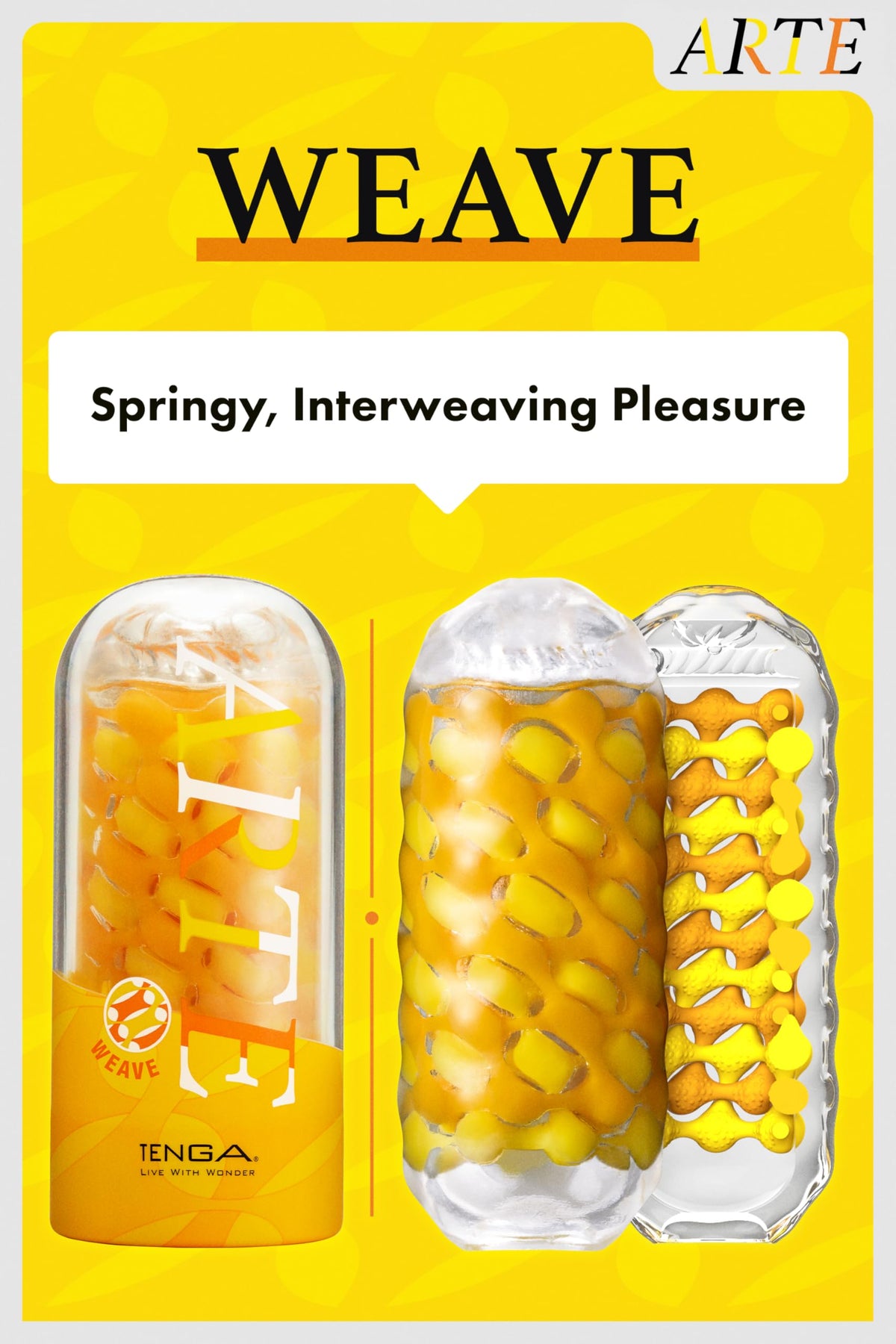 TENGA ARTE Weave - Reusable Male Masturbator with Soft, Springy Enveloping Sensations for Pleasurable Sensations