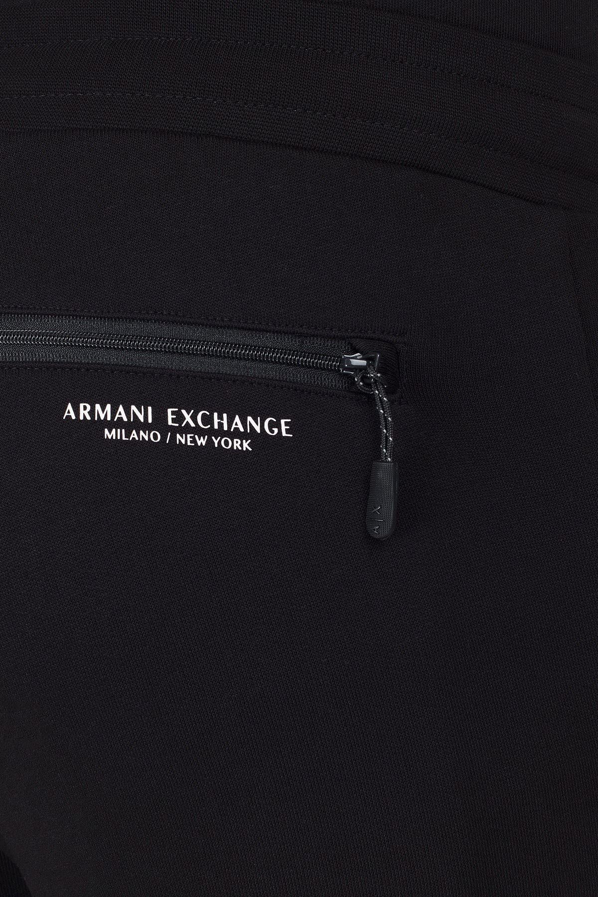 A｜X ARMANI EXCHANGE mens Drawstring Jogger With Zip Pockets Casual Pants, Black, X-Large US