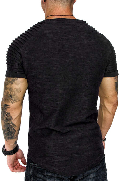 COOFANDY Mens Muscle Tops Lightweight Workout Short Sleeve T-Shirts Gym Sweat Tee Black XXXL
