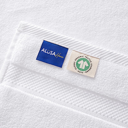 Alusa Home 100% Organic Luxury Bath Sheets - GOTS Certified - Extra Large 35x70 Inches (Pack of 2) Zero-Twist, Long-Staple Cotton Bath Sheet Set (Papyrus)