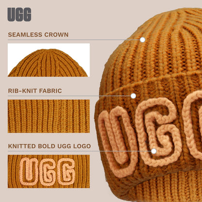 UGG, Womens, Chunky Crafted Rib Beanie, Deco, One Size