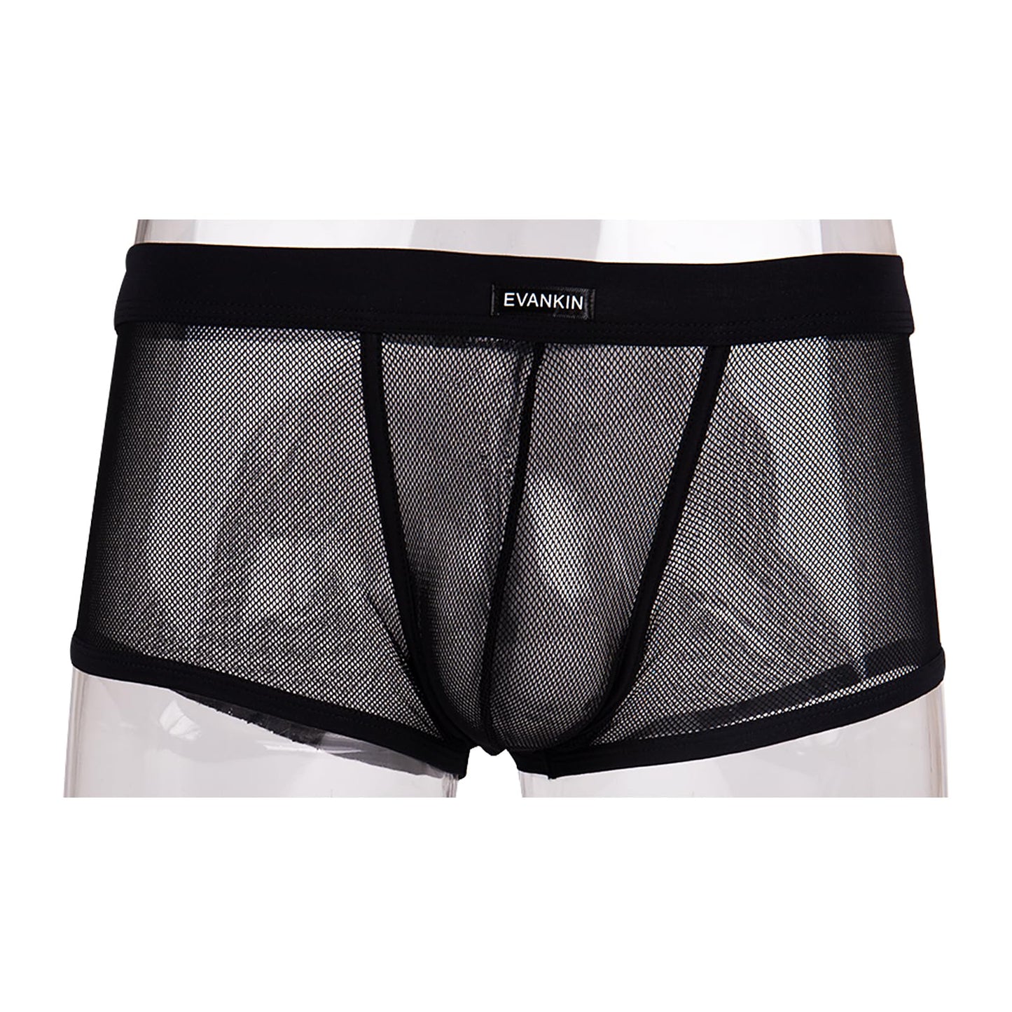 Men's Sexy Boxer Briefs Gay Mesh Breathable Cool Low Rise Valentines Underwear(36Black,XXXXL)