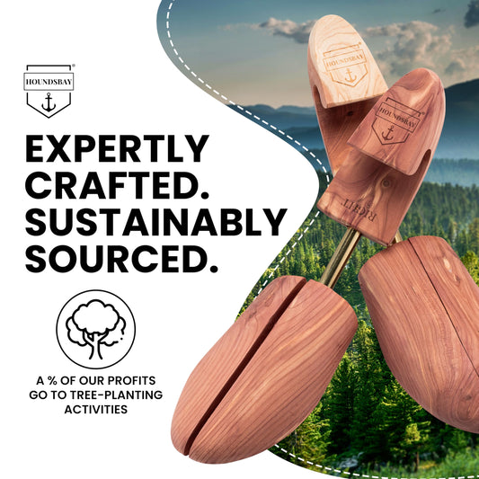 HOUNDSBAY Cedar Shoe Tree - Shoe Trees for Men & Women, Sneakers, Widener & Shaper