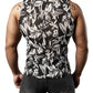 JOGAL Mens Boho Summer Tank Top Sleeveless Muscle Mesh Shirt Black X-Large