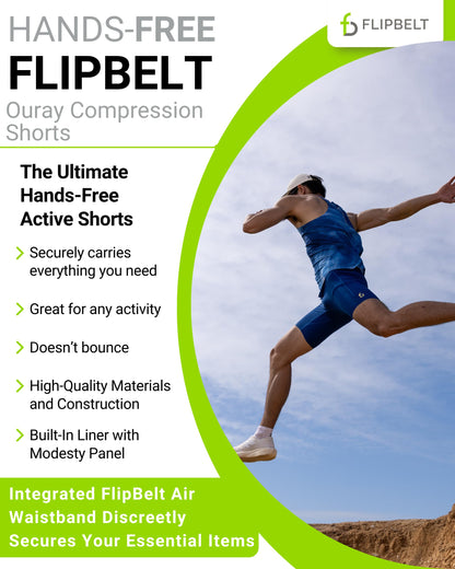 FlipBelt Men's Compression Shorts 3.0 - Black - M