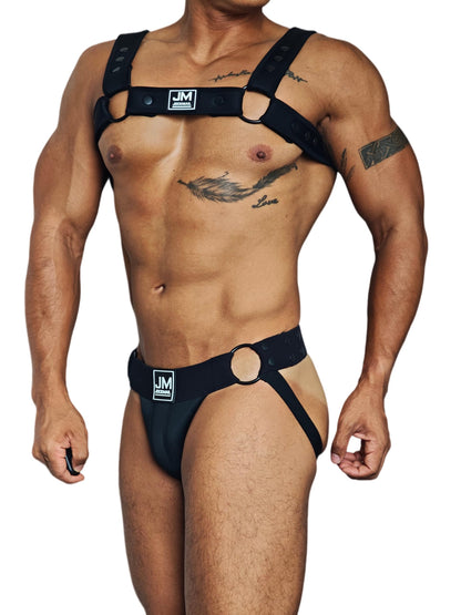 JOCKMAIL Men's Harness Adjustable Detachable Chest (Black, One Size)