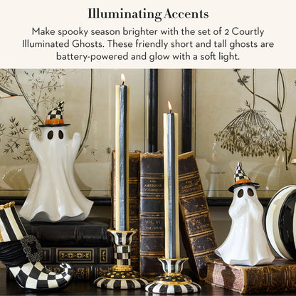 MACKENZIE-CHILDS Illuminated Ghosts Set, Black-and-White Courtly