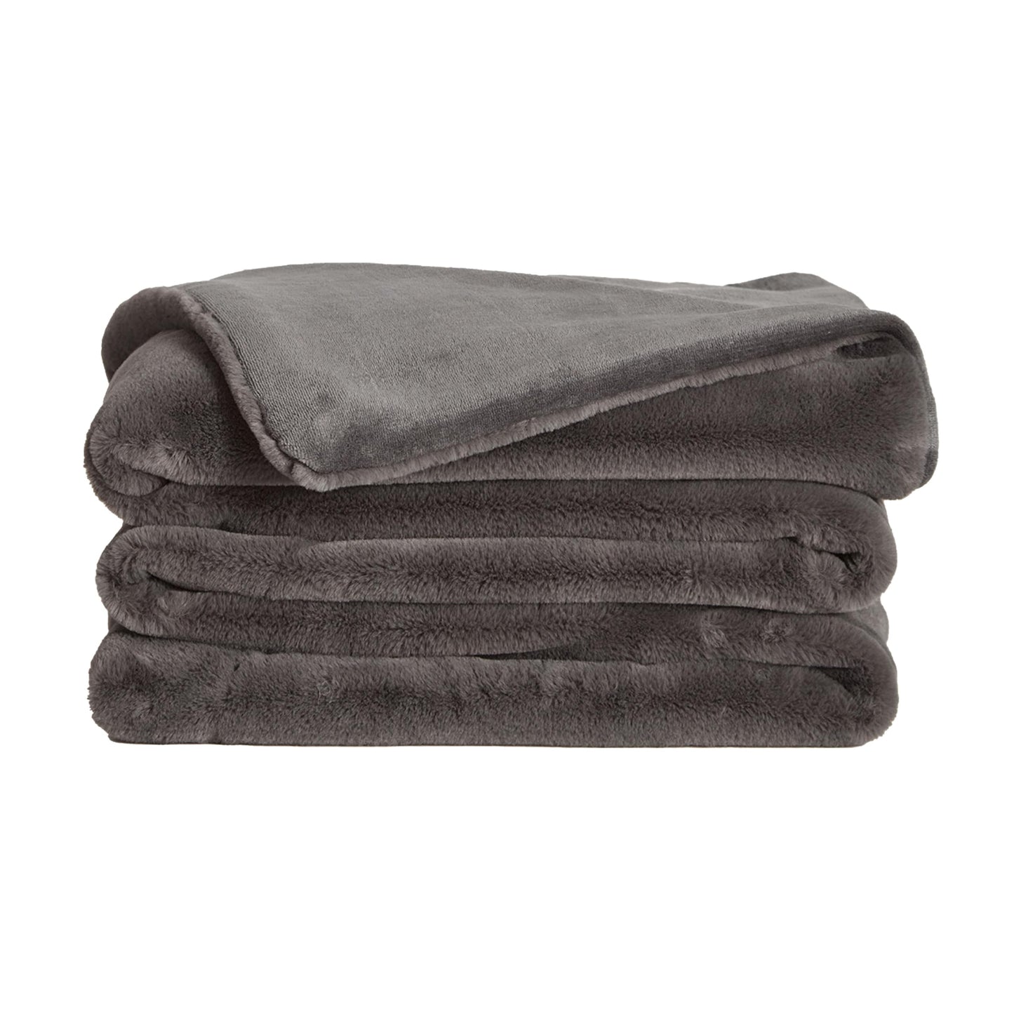 UnHide Lil’ Marsh Faux Fur Blanket - Lightweight, Soft Throw Blanket - Machine Washable - Ideal for Bed, Couch, or Reading Chair- Medium (60" x 80") Charcoal Charlie
