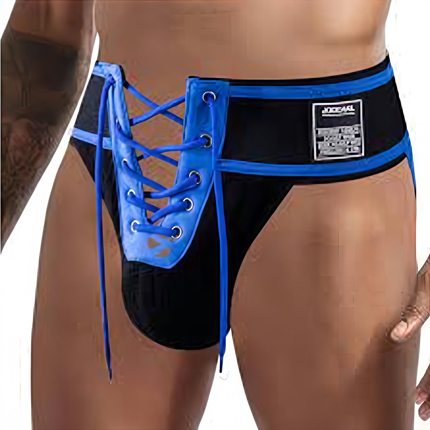 JOCKMAIL Mens Jockstrap Underwear Athletic Supporter Wide Belt Comfortable Men Sport Underwear for Gym Sport (US, Alpha, X-Large, Regular, Regular, Blue)