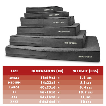 The Dog’s Bed Orthopedic Memory Foam Dog Bed, XL Grey Plush, Pain Relief for Arthritis, Hip & Elbow Dysplasia, Post Surgery, Lameness, Supportive, Calming, Waterproof Washable Cover