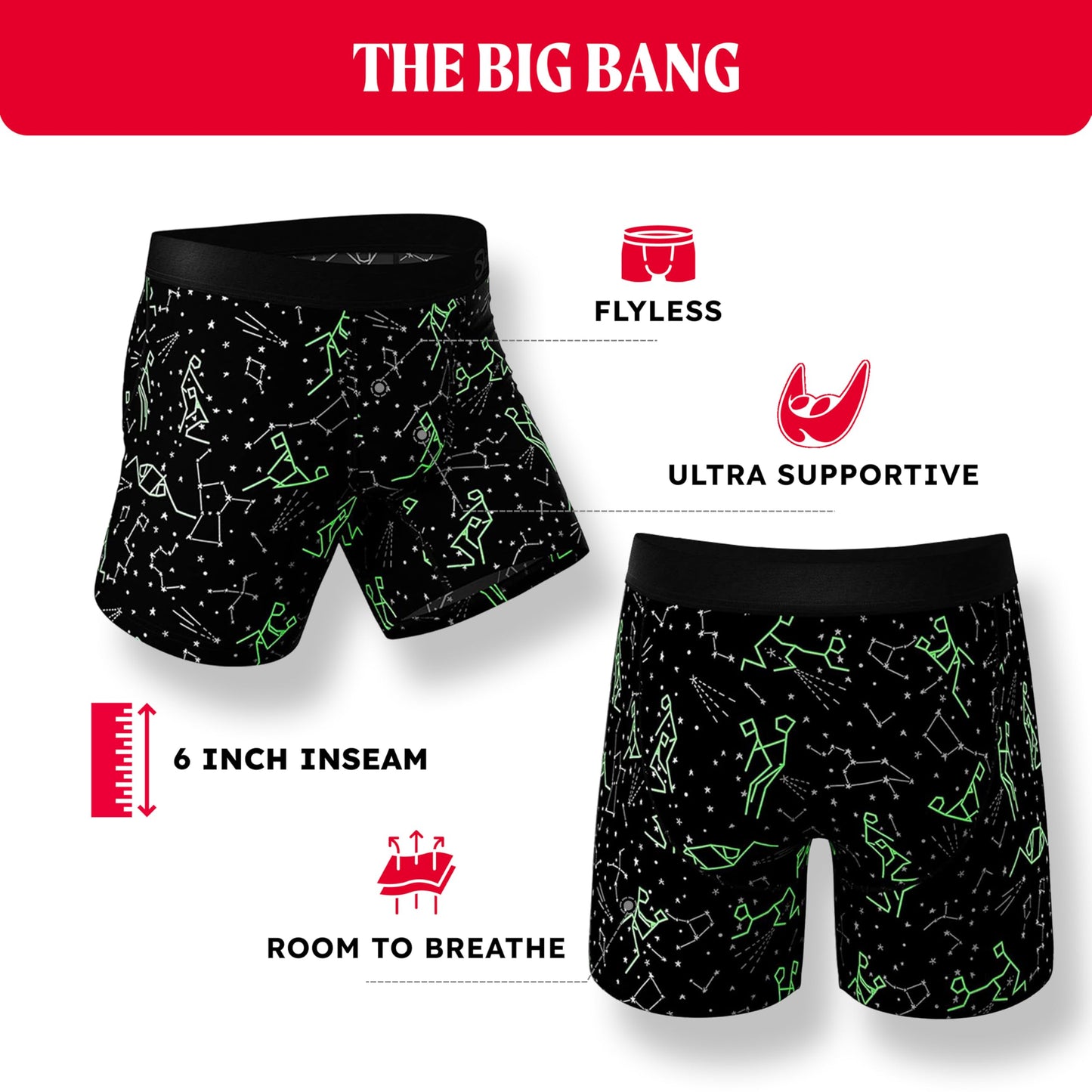 Shinesty Hammock Support Mens Underwear with Pouch | Big and Tall Underwear for Men Flyless | US XXL Constellation