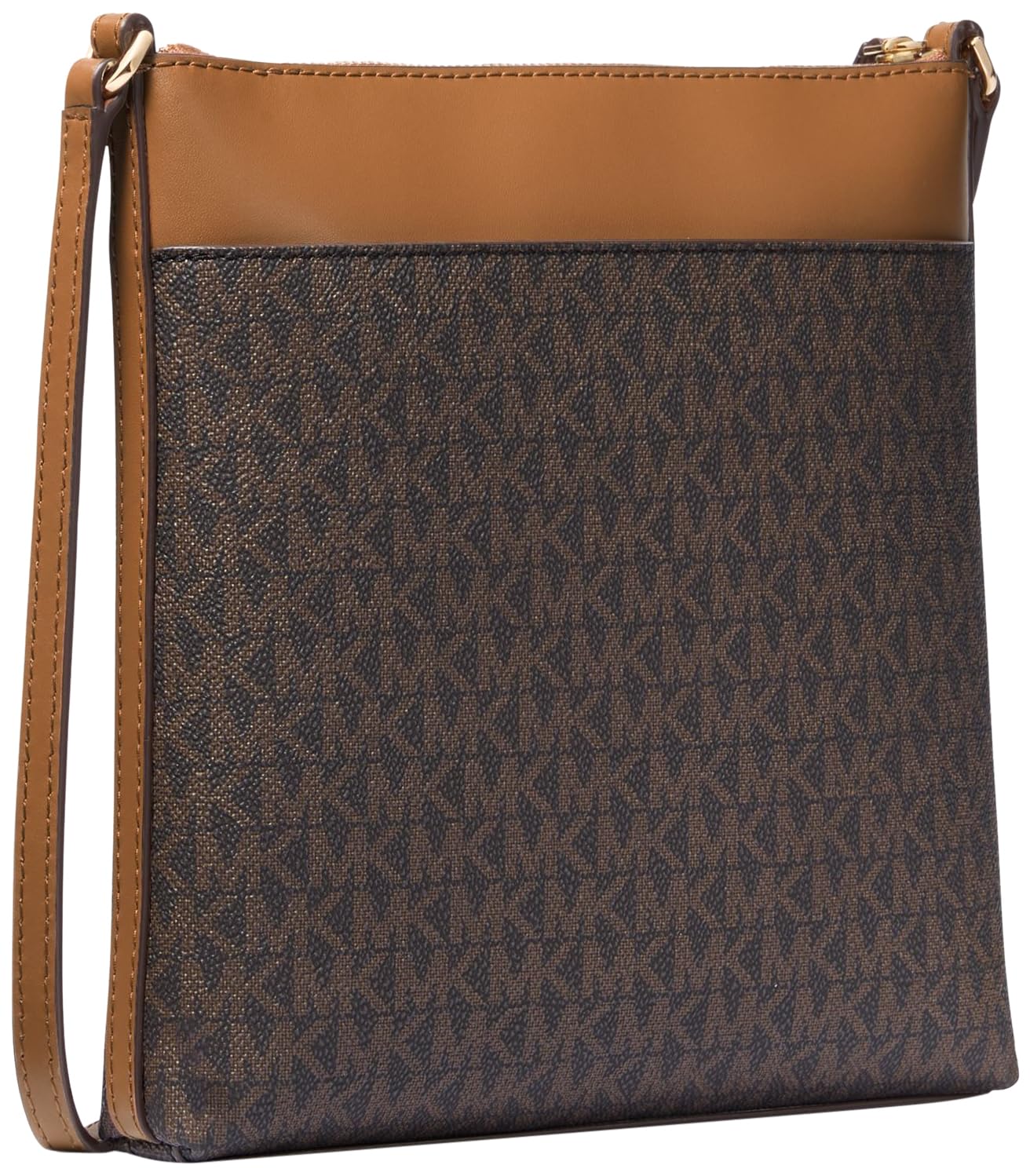 Michael Kors Jet Set Charm Small Flat Crossbody Bag, Gold-Tone Hardware/Brown/Acorn, One Size