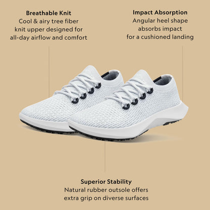 Allbirds Women's Tree Dasher 2, Active Running & Walking Sneakers - Blizzard (Blizzard Sole) - 6 Medium