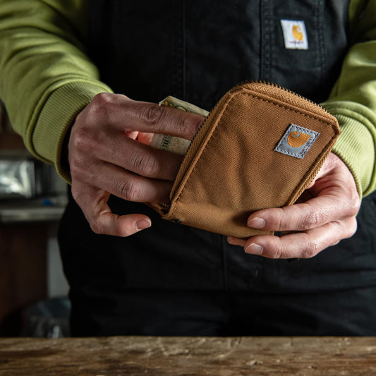 Carhartt Men's Nylon Duck Zipper Wallet, Black