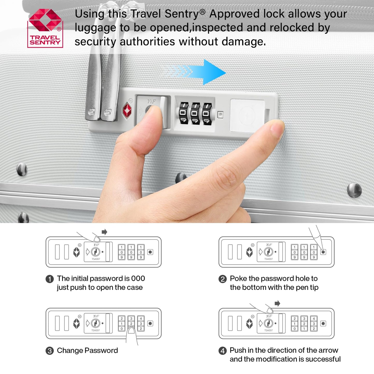 Hanke 28 Inch Luggage with Cup Holder and Charge,Top Opening Hard Shell Suitcases with Wheels and Dividers,Aluminum Frame Trunk Luggage Extra Large Suitcase with Lock for Travel,Smoke White