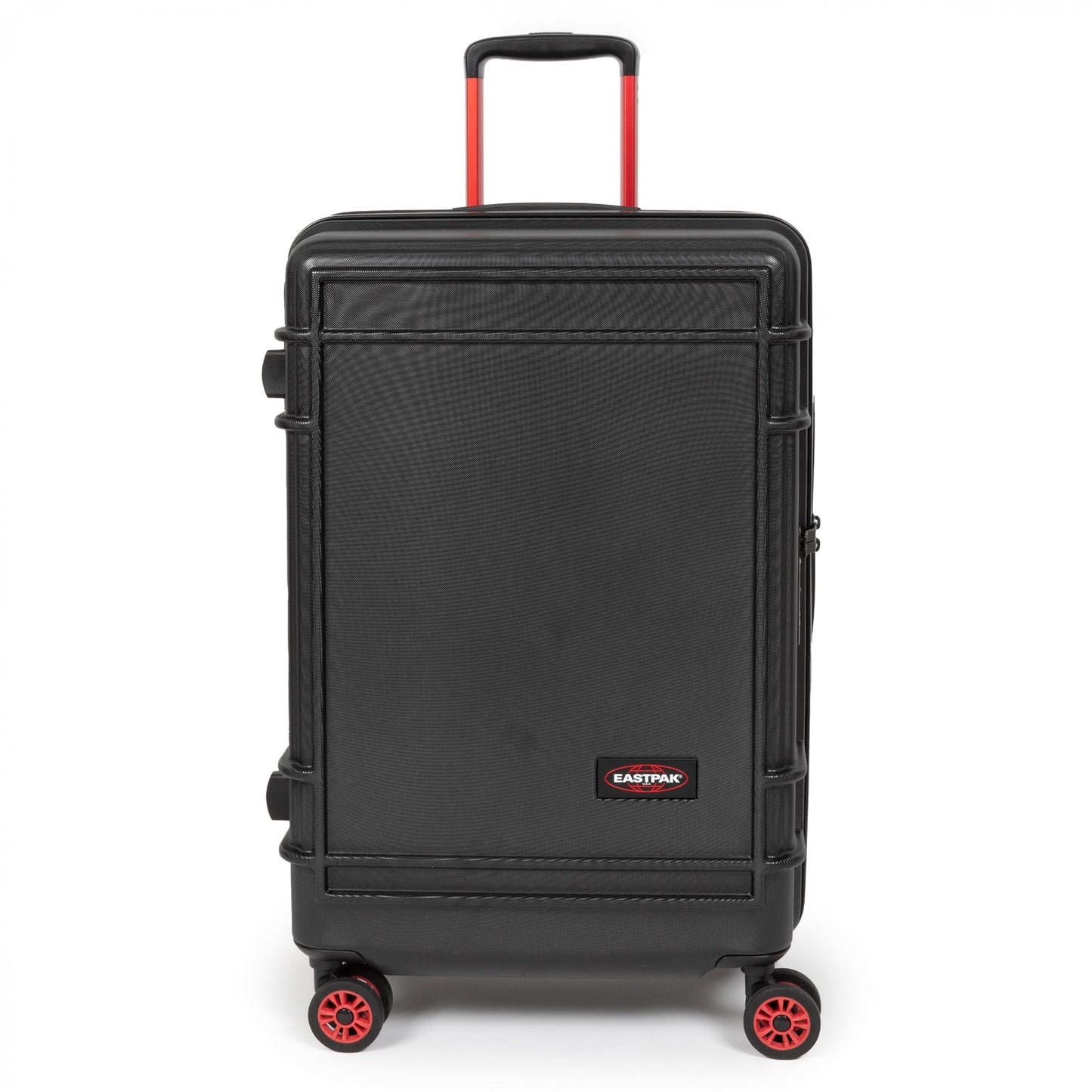 EASTPAK Resist'R Zip L – 90L Hardshell Suitcase with Dual Compartments, TSA Lock, Silent 360° Spinner Wheels & Water-Resistant Design, Black