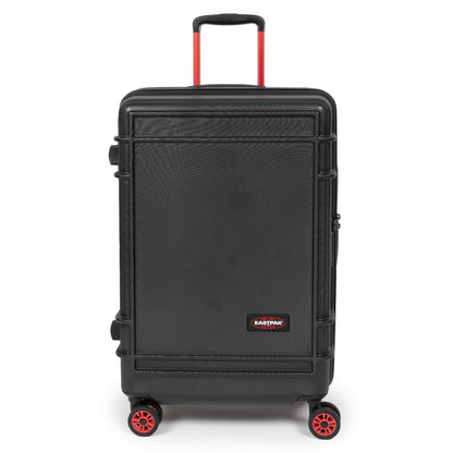 EASTPAK Resist'R Zip L – 90L Hardshell Suitcase with Dual Compartments, TSA Lock, Silent 360° Spinner Wheels & Water-Resistant Design, Black