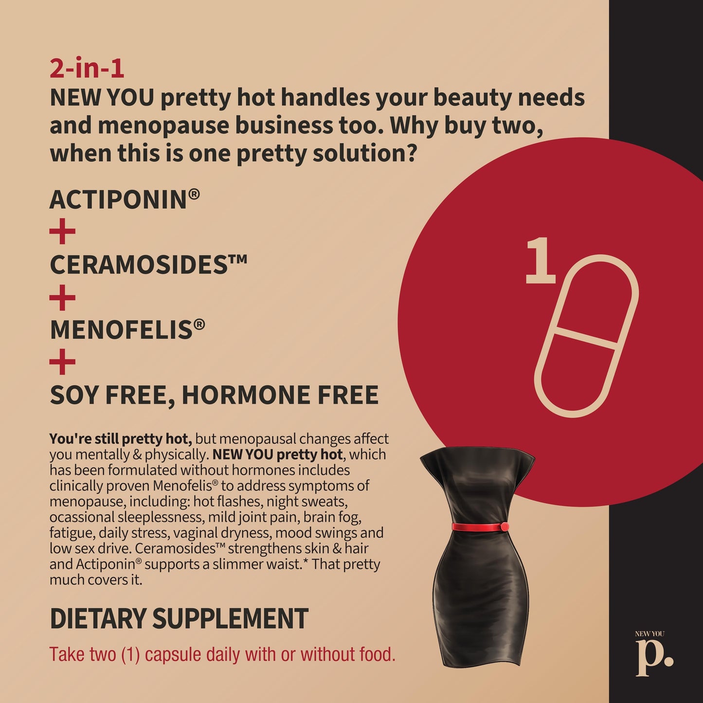 Hot- Hormone-Free Menopause & Beauty Support Supplement 30 Capsules