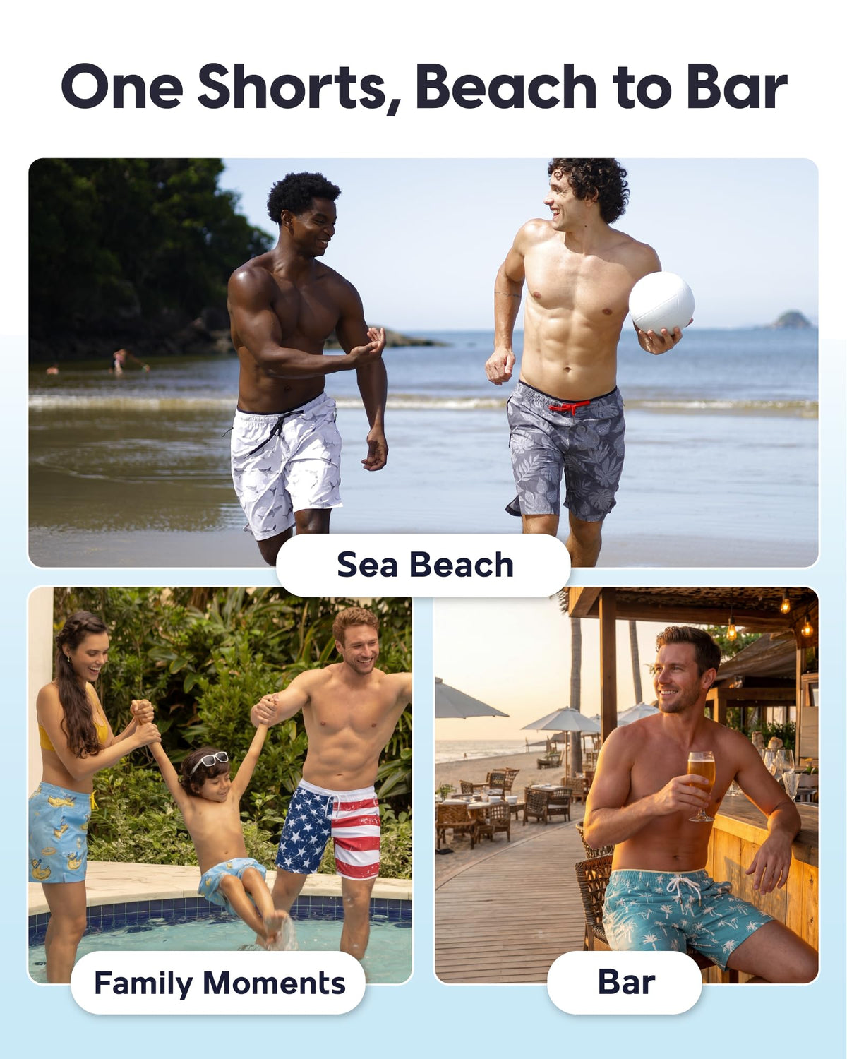 Mens Swim Trunks 9 Inch Compression Liner Quick Dry Board Shorts