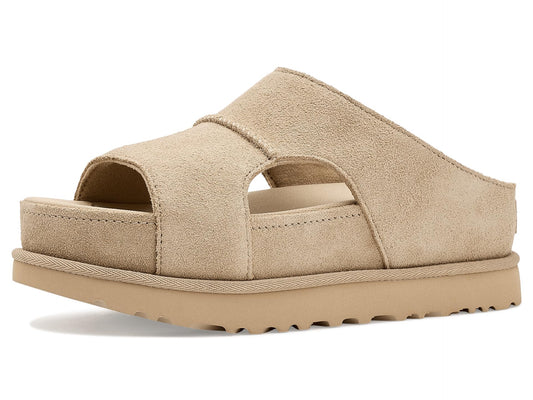 UGG Women's Goldenstar Hi Cutout Slide Sandal, Sand, 8.5