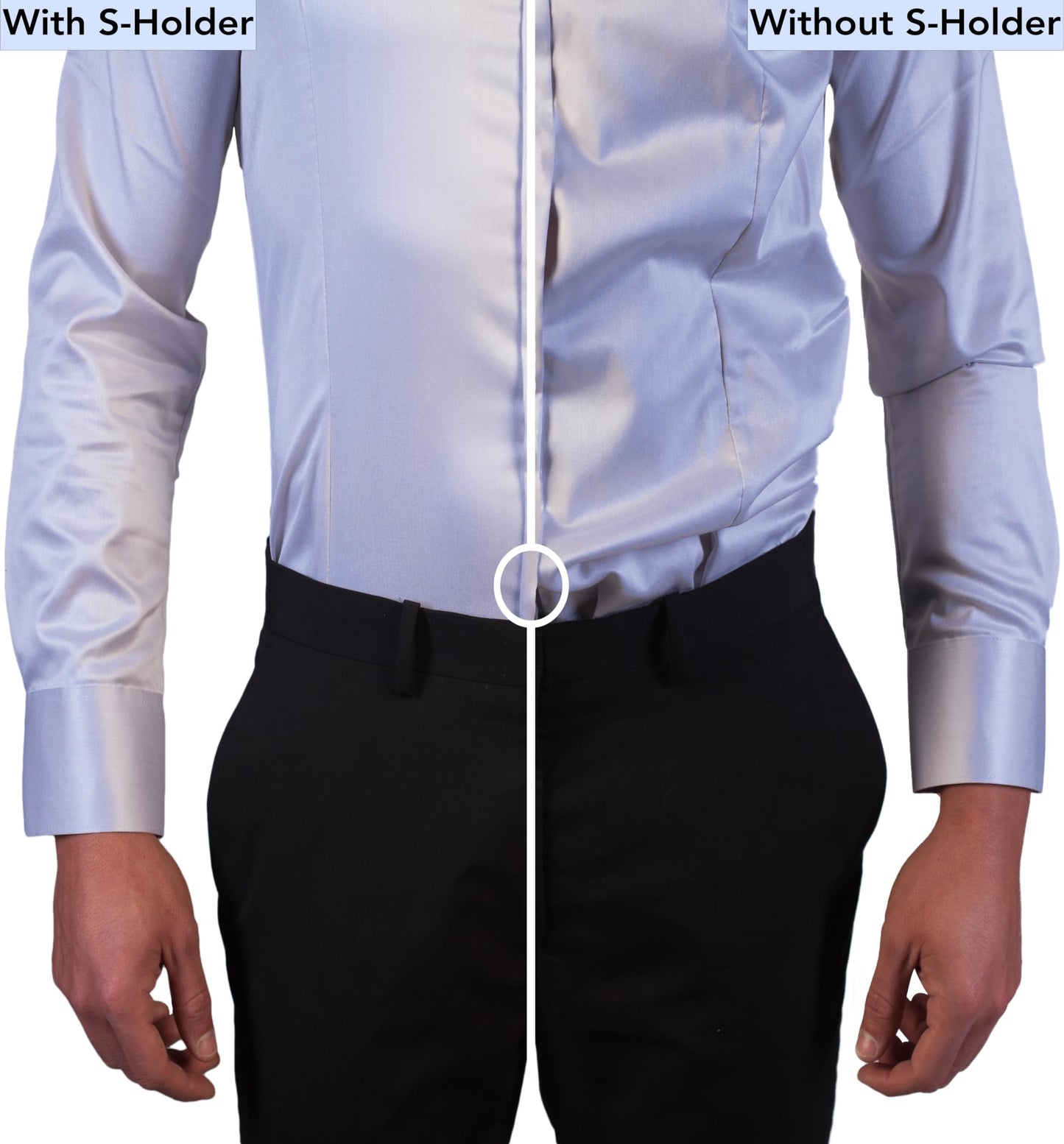 NV Holders S-Holder Premium Shirt Stays for Men - Adjustable shirt holder, Durable Shirt Keepers for Military, Police, Formal Wear, T-Shirts, Dress Shirts (Black, Large)