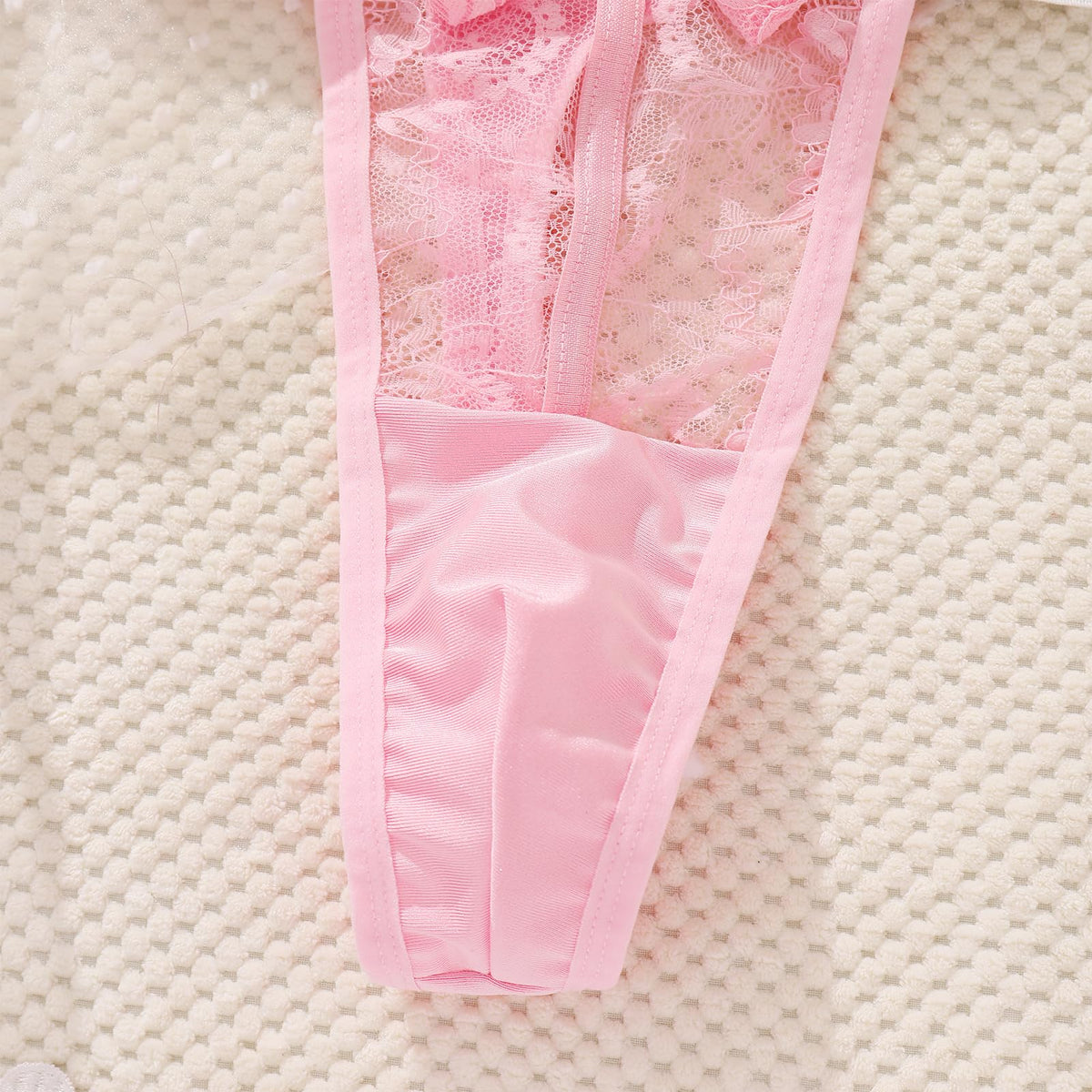 Men's Lace Thong, Sheer Pouch Strappy T-Back, Crossdressing Lingerie ABAFIP