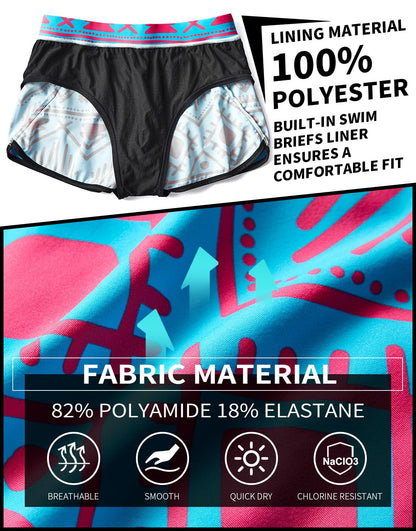 AIMPACT Swim Trunk Men Short Shorts 3 Inch Inseam Swimsuit Athletic Swimwear Mens Swimming Trunks Swim Briefs (Vintage L)