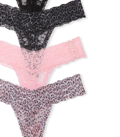 Victoria's Secret Women's Lace Thong Underwear, Panties for Women, Solids & Leopard Print, XXL
