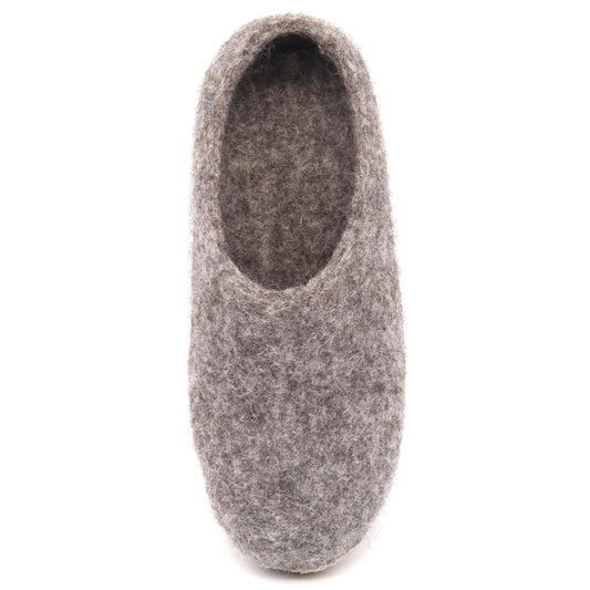 Nootkas Felted Merino Wool 'Newport' House Shoes for Men and Women – Cozy Indoor Slippers with Natural Temperature Regulation (Heather/Tan, W: 8.5-9 / M: 6-6.5)