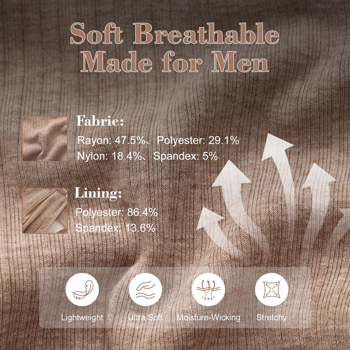 BSZN Men's Thick Ribbed Sexy Briefs, Khaki Mid Low Rise Snap Open Sexy Men Underwear, Cutout Back Men Sexy Lingerie with Sheer Mesh Pouch Soft High Stretch Sexy Undergarment