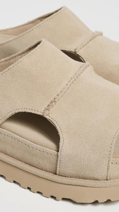 UGG Women's Goldenstar Hi Cutout Slide Sandal, Sand, 8
