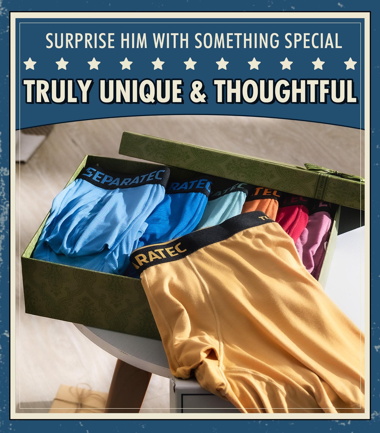 Separatec Dual Pouch Mens Underwear Breathable Cooling Rayon Made from Bamboo Underwear Men, Boxer Briefs and Trunks 7 Pack（M,Assorted Colors）