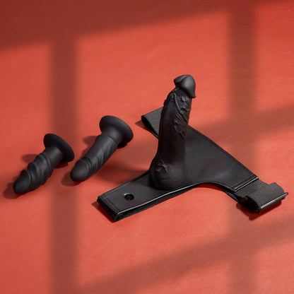 Strap On Dildo Set Adjustable Harness with 3 Silicone Dildos