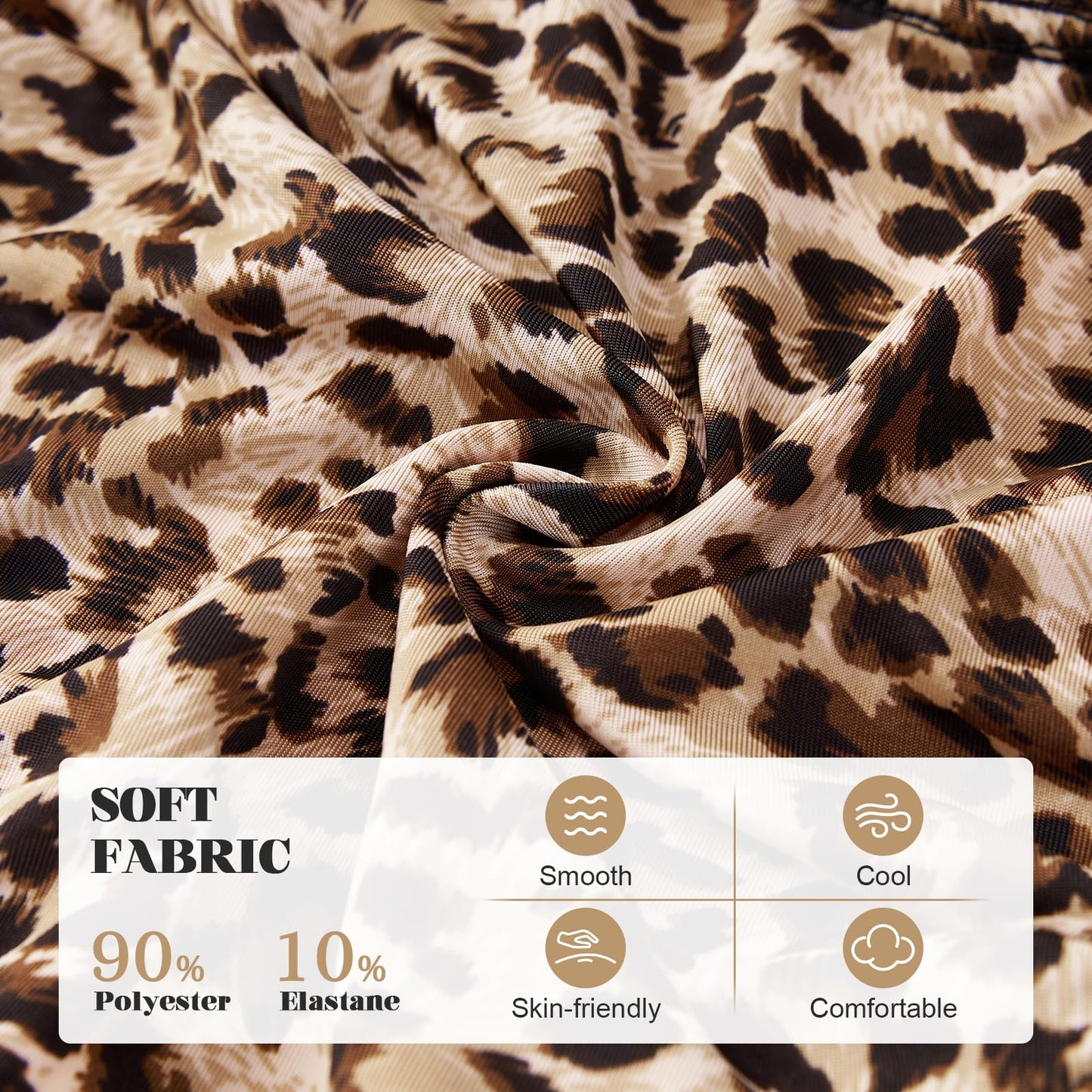 GENEMEN Mens Double Waist Underwear Sexy Animal Print Briefs (Leopard Khaki, L)