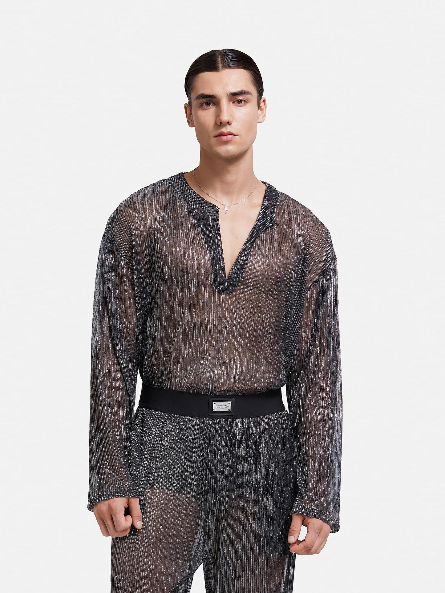 TOMATOPAPA Men's Black Pajamas