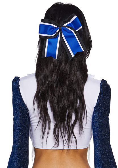 Dolls Kill Lone Star Cheerleader Costume Set by Trickz N' Treatz – Crop Top, Shorts, Vest, Pom-Poms, and Hair Clip – Blue, XX-Small