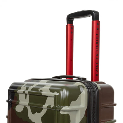 EASTPAK Resist'R Zip S – 34L Hardshell Suitcase with Dual Compartments, TSA Lock, Silent 360° Spinner Wheels & Water-Resistant Design, Camo