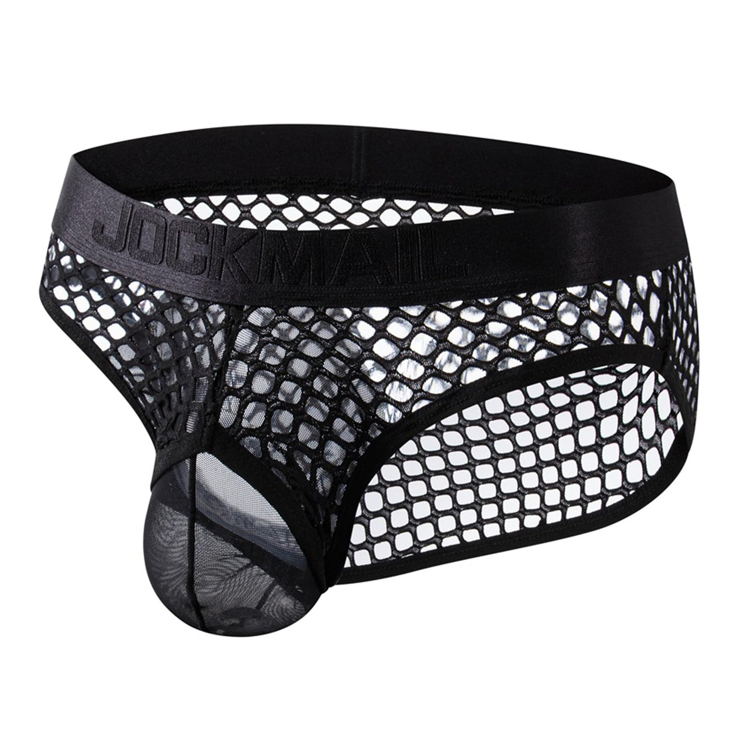 JOCKMAIL Men's Sexy Underwear Briefs Mesh Breathable Comfortable Low Rise Underwear for Men (US, Alpha, X-Large, Regular, Regular, Black)