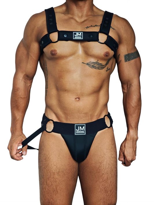 JOCKMAIL Men's Harness Adjustable Detachable Chest (Black, One Size)