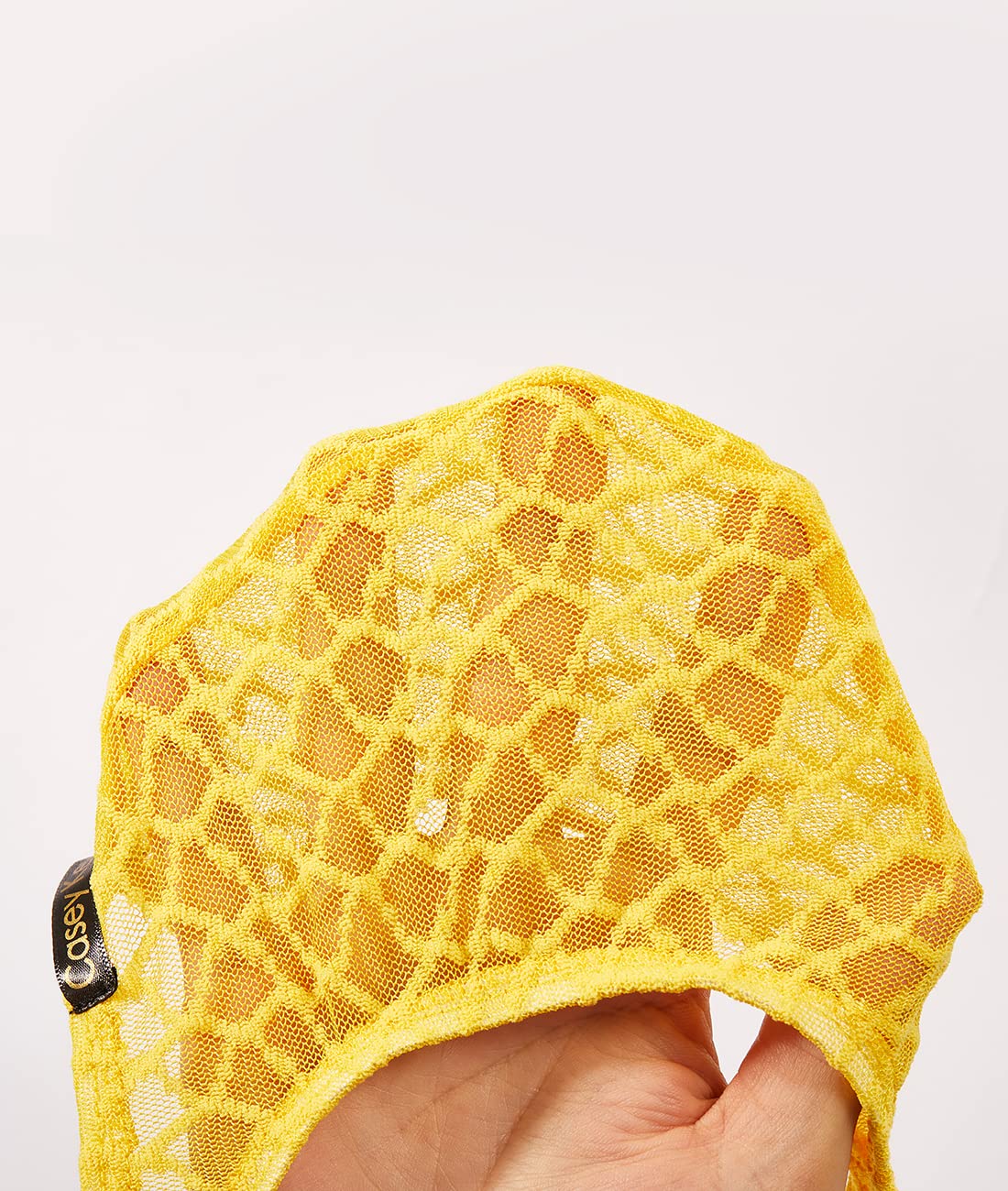 Casey Kevin Men's Thongs Underwear Sexy Lace G-String Bulge Pouch Breathable Panties Yellow