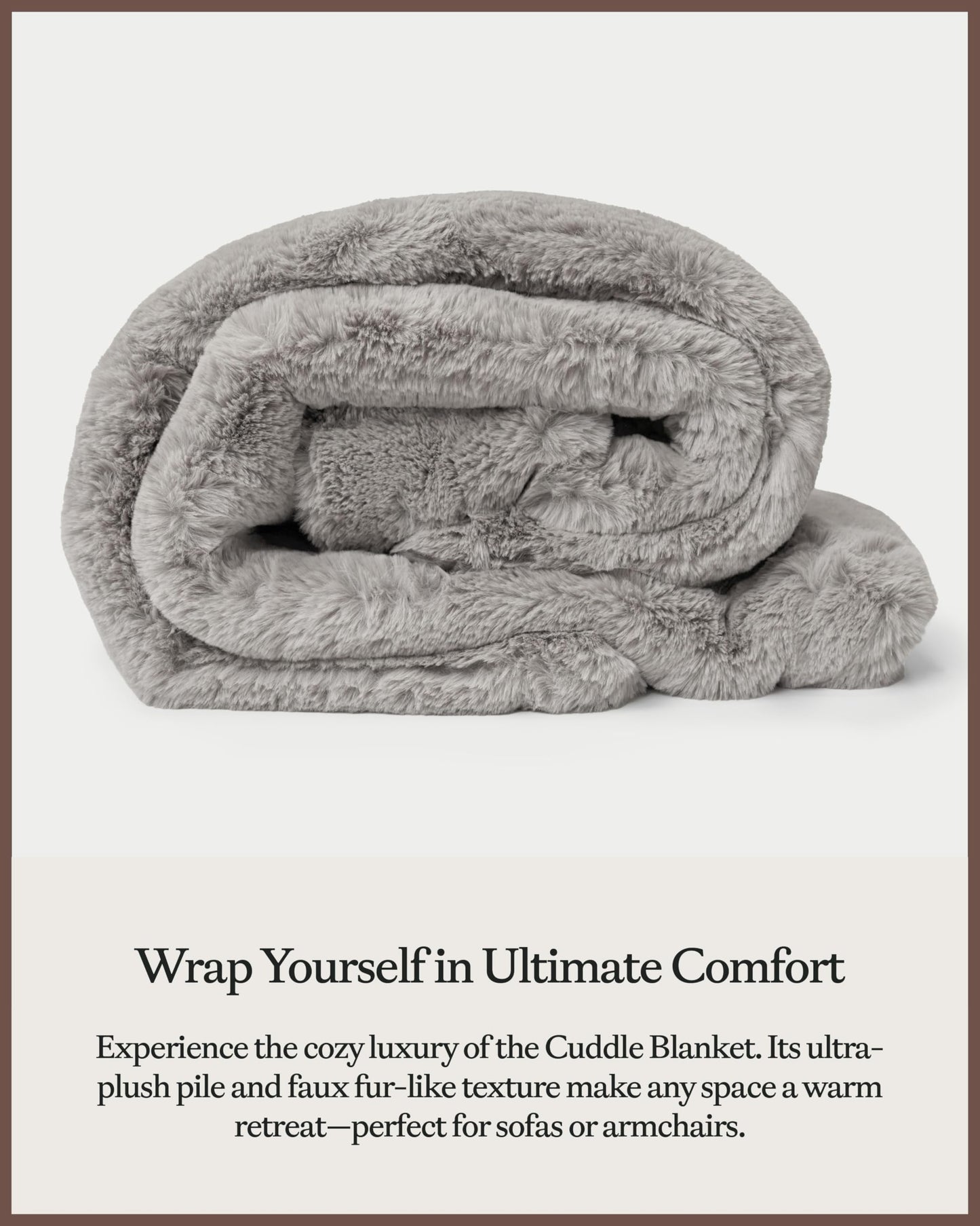 Cozy Earth Cuddle Blanket - Faux Fur Ultra-Soft Luxury Throw Blanket - Thick & Cozy Oversized Design for Lounging or Sharing - Machine Washable - Oversize Throw 80" x 60" Dove Grey