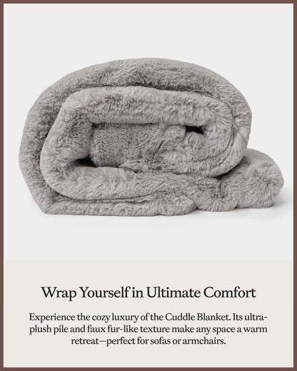 Cozy Earth Cuddle Blanket - Faux Fur Ultra-Soft Luxury Throw Blanket - Thick & Cozy Oversized Design for Lounging or Sharing - Machine Washable - Oversize Throw 80" x 60" Dove Grey