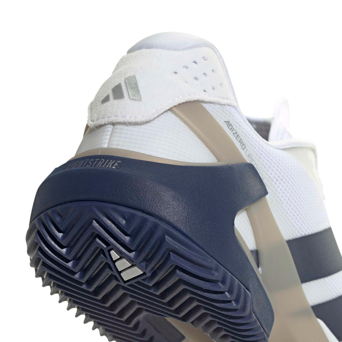 adidas Men's Adizero Ubersonic 5 Clay Tennis, White/Dark Blue/Silver Metallic, 11