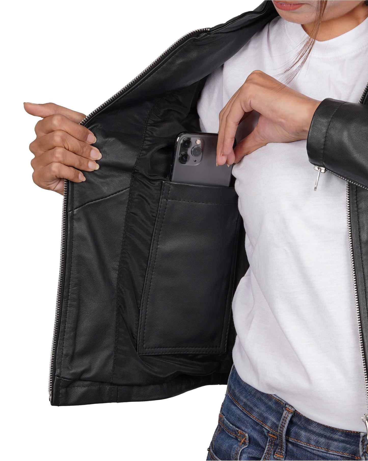Blingsoul Black Lambskin Leather Jacket Womens - womens jackets casual| [1310423] Rachel Black, M