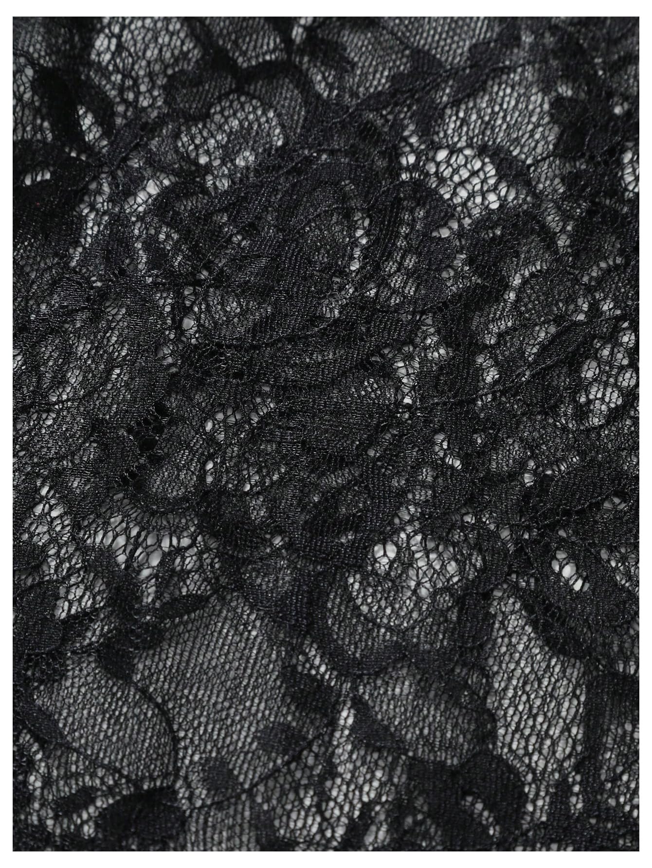 WDIRARA Men's Sexy Lace Button Down Shirts See Through Long Sleeve Collared Tops Party Clubwear Black X-Large